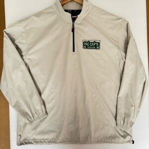 Light Beige Pullover 1/4 Zip Fleece Lined Jacket Size XL